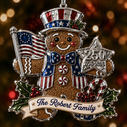 Personalized USA 250th Anniversary Christmas Ornament