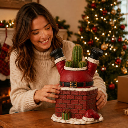 Santa Stuck in the Chimney Succulent Planter 🎅🌵