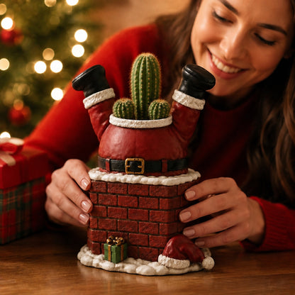 Santa Stuck in the Chimney Succulent Planter 🎅🌵