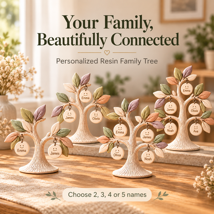 Personalized Family "Tree of Life" Desktop Ornament – Custom Names 🌳💖