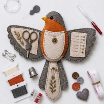 🐦 Bird-Shaped Felt Sewing Organizer DIY Kit