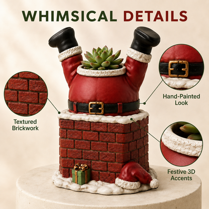 Santa Stuck in the Chimney Succulent Planter 🎅🌵