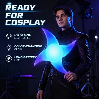 🔥Limited Time Discount⚡Whirlwind Spiral Light Blade | LED Multi-Color Cosplay Prop • Rotatable Glowing Shuriken