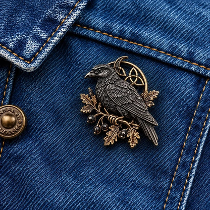 🔥LAST DAY 50% OFF - 🐦‍⬛ Gothic Celtic Raven Brooch – Dark Academia Statement Pin