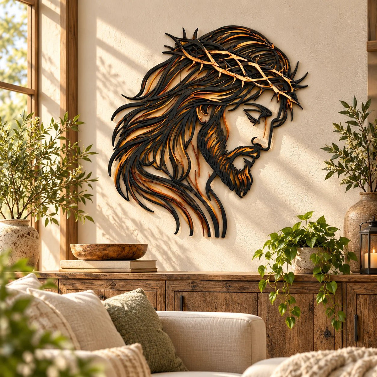 ✝️ Crown of Grace Jesus Metal Wall ArtTM – Rustic Faith-Inspired Christian Wall Decor(✨Buy 2 Free Shipping)
