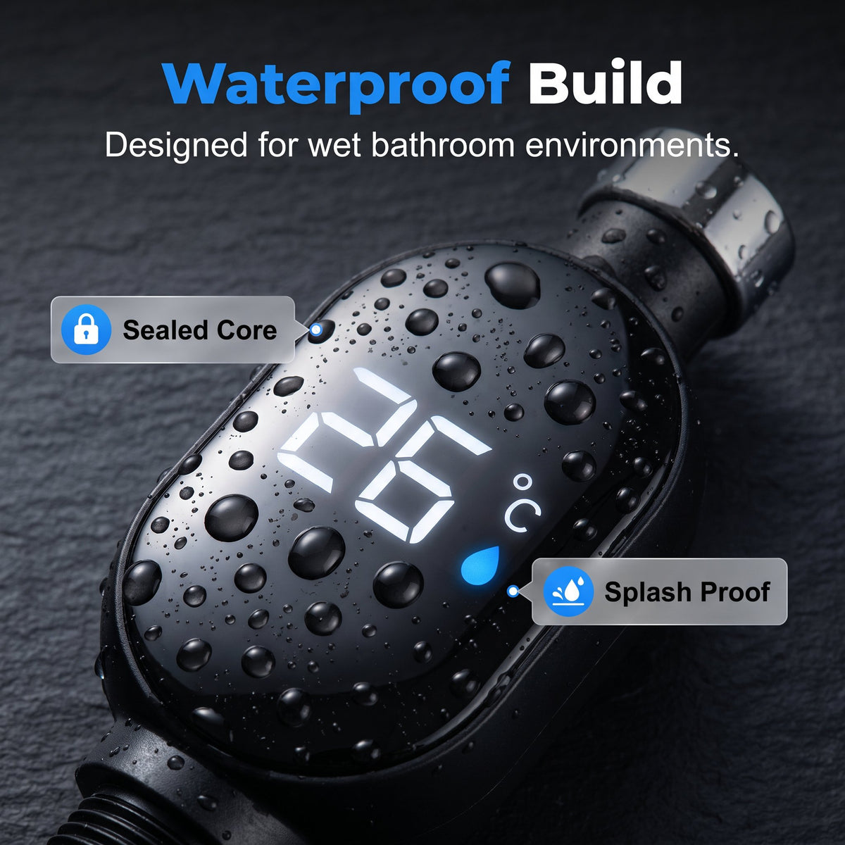 Intelligent LED Shower Thermometer