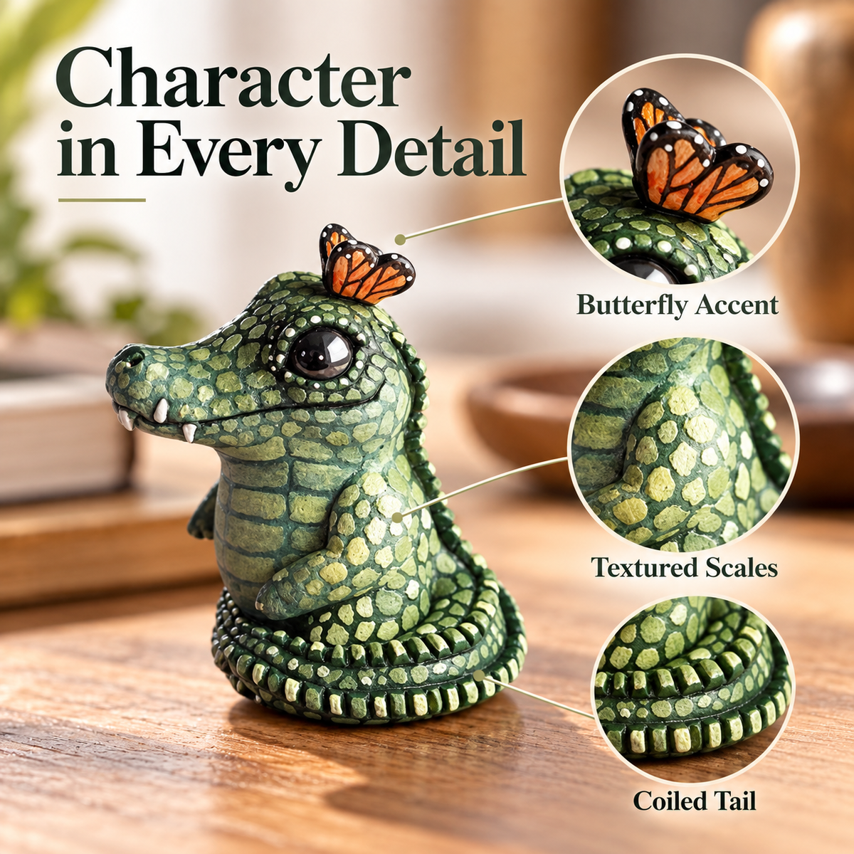 🔥Last Day 50% OFF -🐊 The "Not-So-Scary" Pocket Gator & Butterfly Friend 🦋 (Mini 2" Desk Figurine)