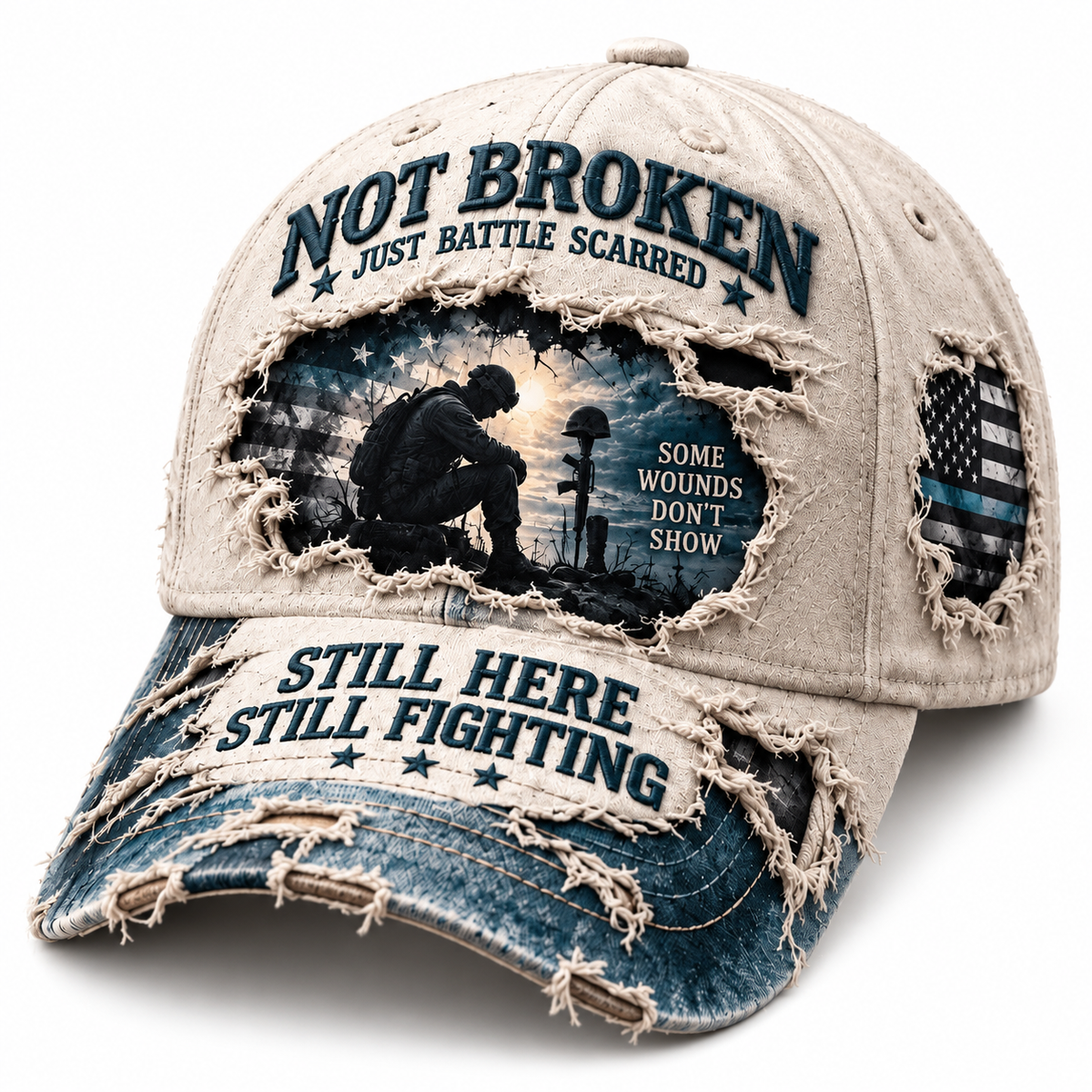 Veteran Mental Health Awareness PTSD Printed Baseball Cap