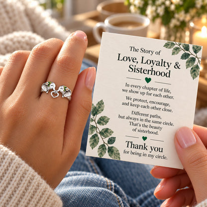 🐘  Elephant Heart Ring – Meaningful Sisterhood & Best Friend Gift with Message Card