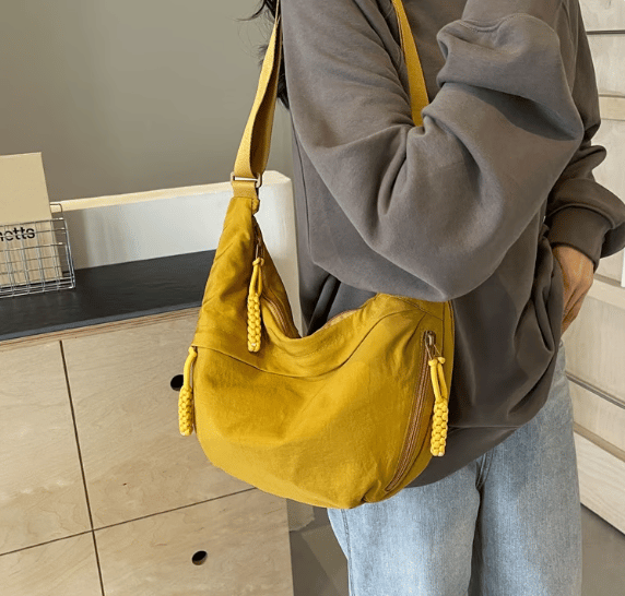 Women's Fashion Solid Color Nylon Crossbody Bag
