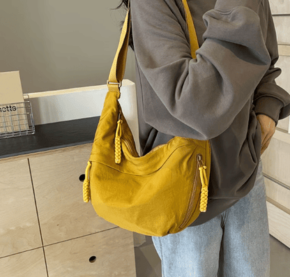 Women's Fashion Solid Color Nylon Crossbody Bag