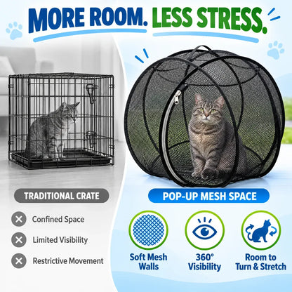 ⏳ Last Day 50% OFF – 🐱 Pop Up Cat Playpen | 32-Inch Breathable Mesh Enclosure for Indoor & Outdoor Use 🌿