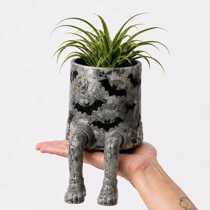 💀🎃Halloween Whimsical Hanging Leg Planter Hand-Painted Resin Succulent Pot💐