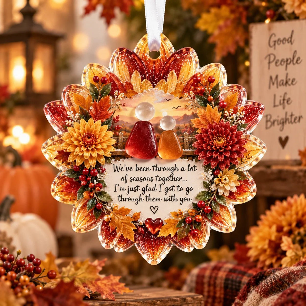 🌸 Floral Christmas Ornament – Heartfelt Holiday Keepsake for Loved Ones