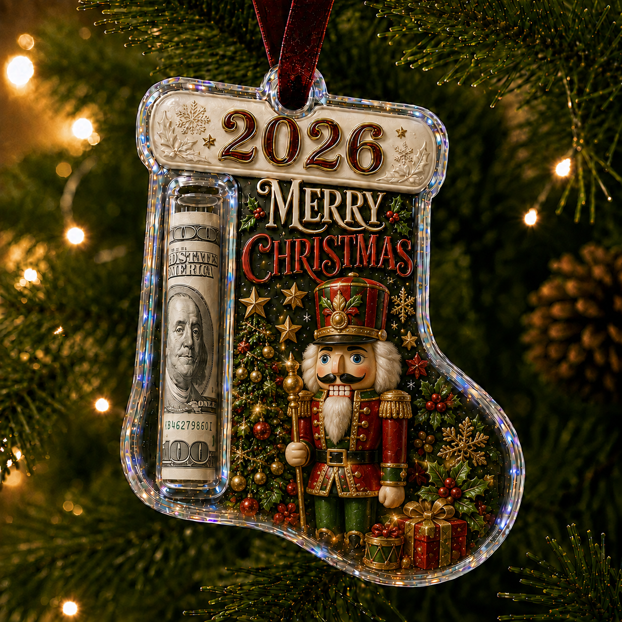 Cash Clip Christmas Tree Ornament – Novelty Holiday Money Gift Clip | 9 Festive Styles