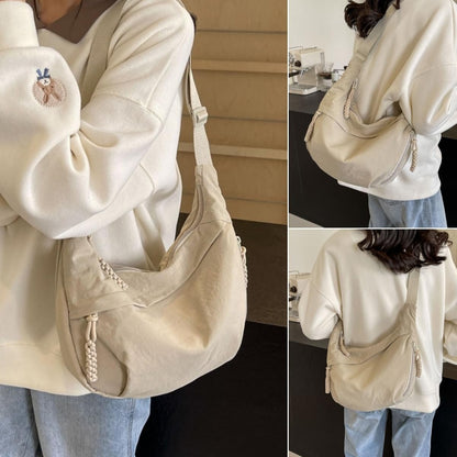 Women's Fashion Solid Color Nylon Crossbody Bag