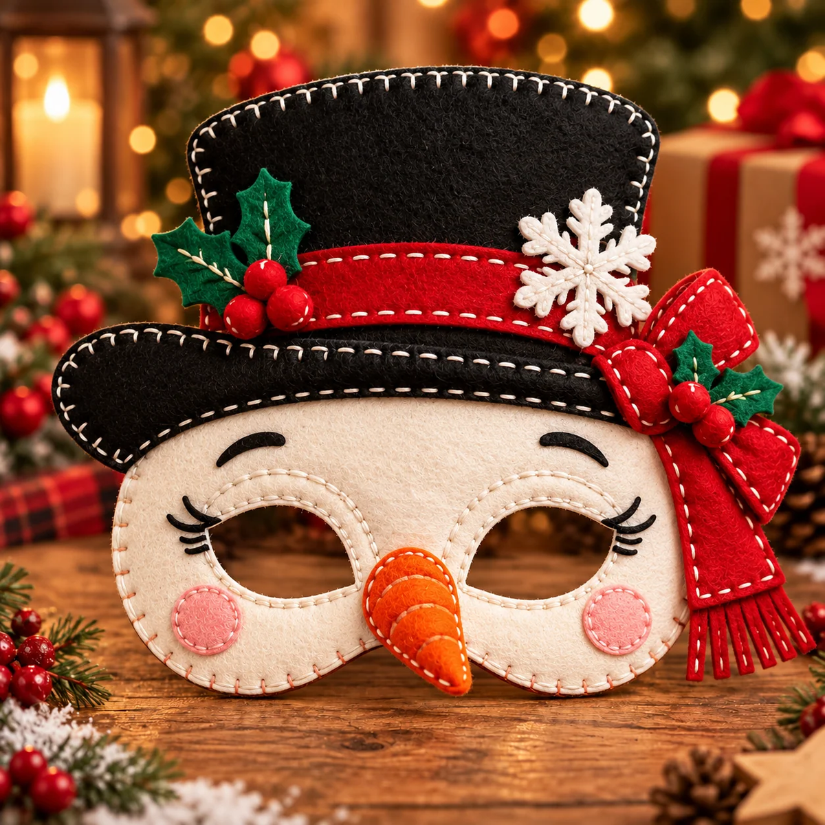 🎄 Handmade Christmas Felt Masks | Cute Holiday Party Costumes & Festive Dress-Up Accessories