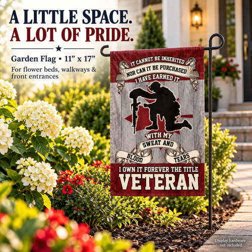 "The Title I Earned" - Proud Veteran Double-Sided Flag | Outdoor Garden & House Decor 🇺🇸🦅