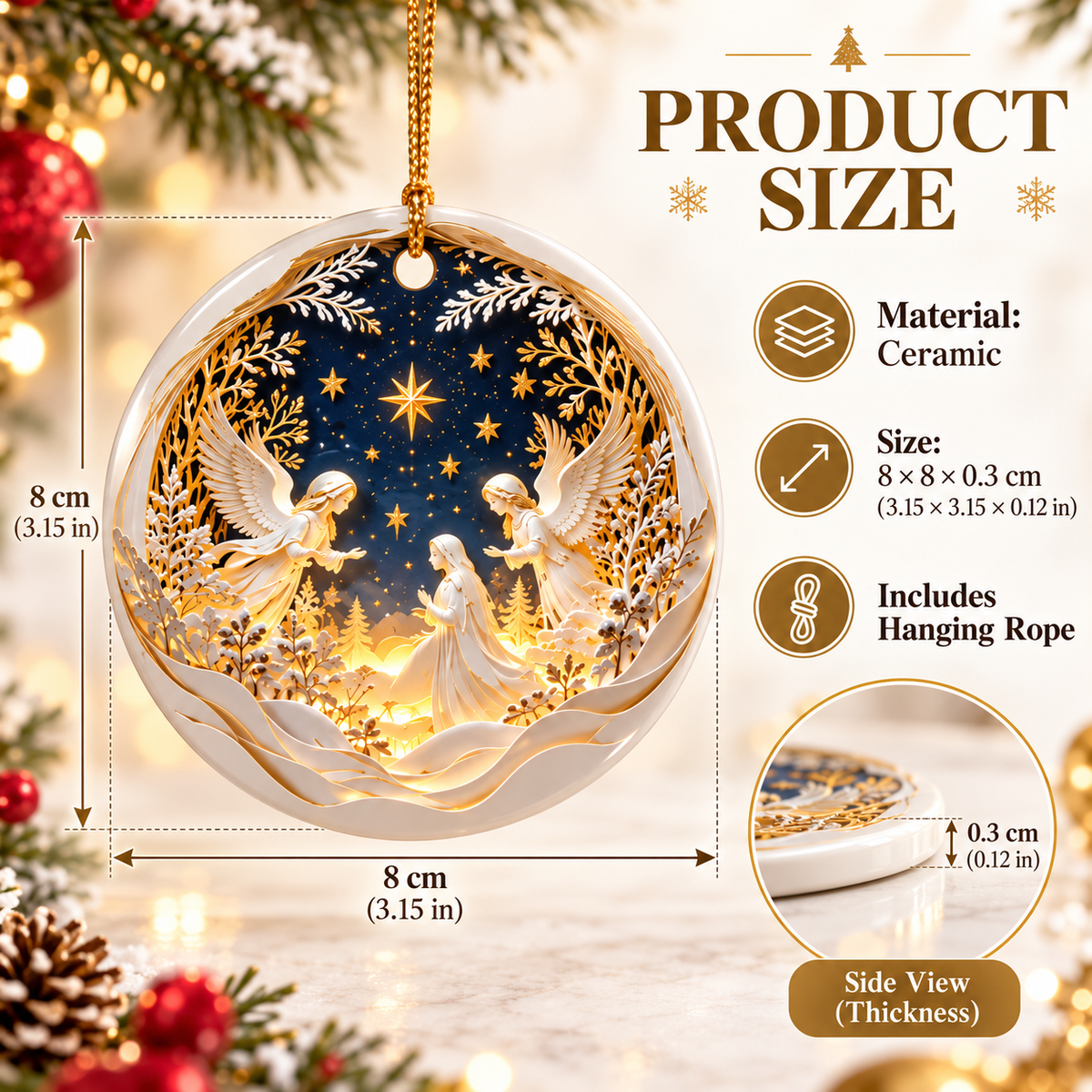 ⏳ Last Day 50% OFF – 👼 Heavenly Angels Christmas Ornament