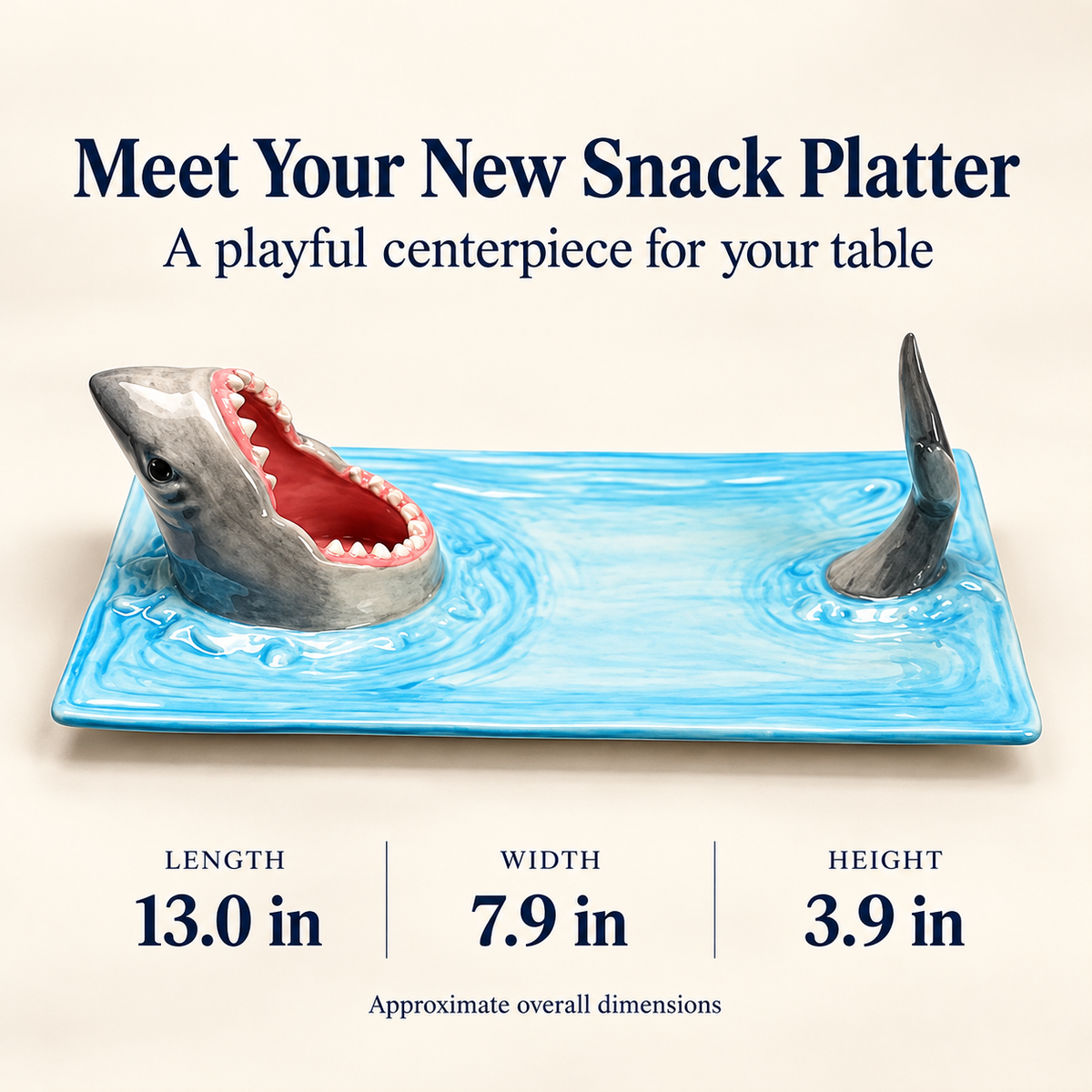 Hungry Shark Ceramic Plate