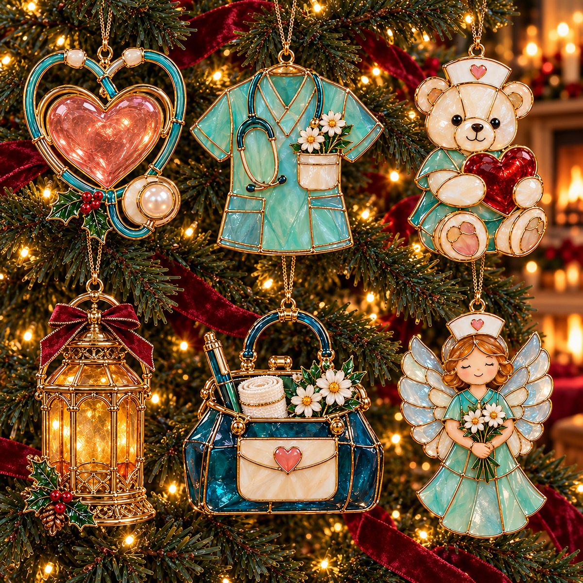 ✨ 2026 Nurse Thanksgiving Christmas Ornaments | 6-Piece Set