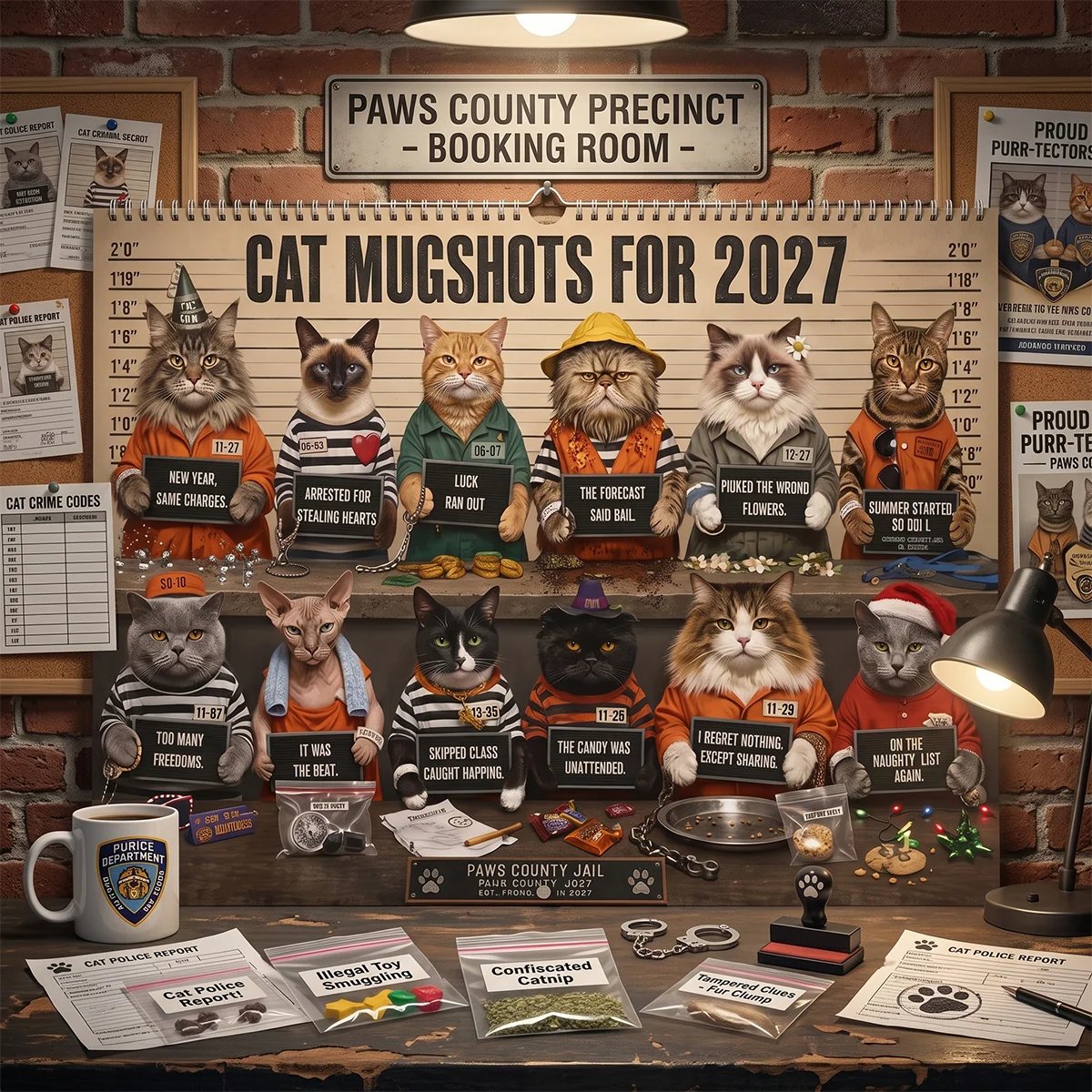 🔥Last Day 50% OFF - 😂Cat Criminal of the Day 2027