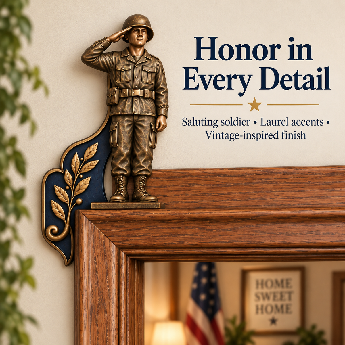 "A Veteran Lives Here" - Proudly Served 3-Piece Door Frame Decor Set 🇺🇸 | Honor Their Service Everyday