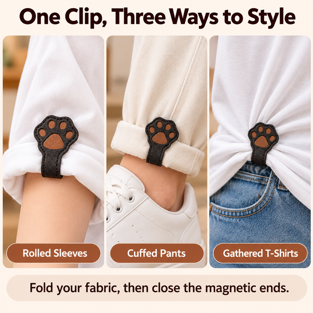 The Purr-fect Fit! 🐾 Magnetic Clothing Clips for Sleeves, Hems &Tees