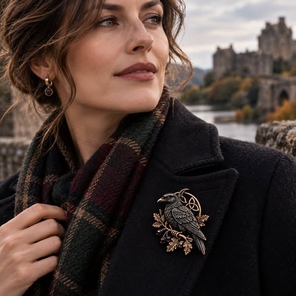 🔥LAST DAY 50% OFF - 🐦‍⬛ Gothic Celtic Raven Brooch – Dark Academia Statement Pin