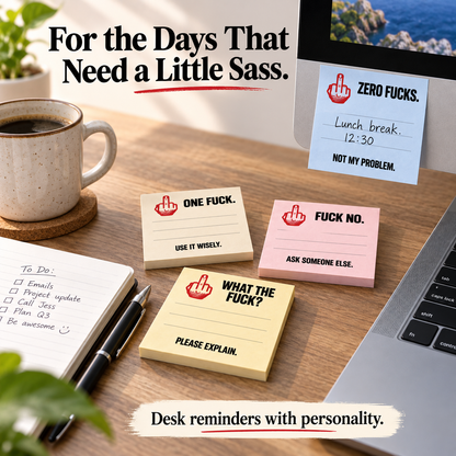 The "Honest Mood" Sticky Note Bundle (4-Pack) 🖕 | Hilarious Office Gag Gift