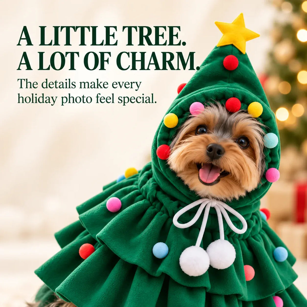 ⏰LAST DAY 50% OFF 🎄 Christmas Tree Dog Costume – Funny Holiday Pet Outfit 🐶🐱💕