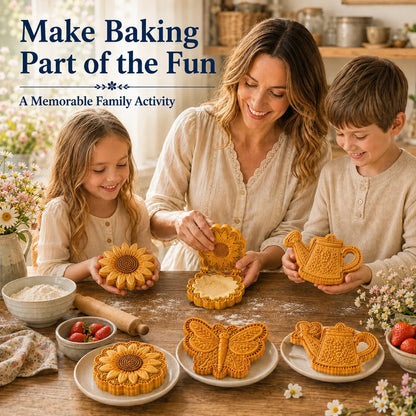 ⏳ Last Day 50% OFF – 🌸 8-Design Spring Garden Mini Pie Mold Collection | Reusable Embossed Molds for Shaping Detailed Bee, Butterfly, Ladybug, Sunflower, Cottage & More 🥧✨