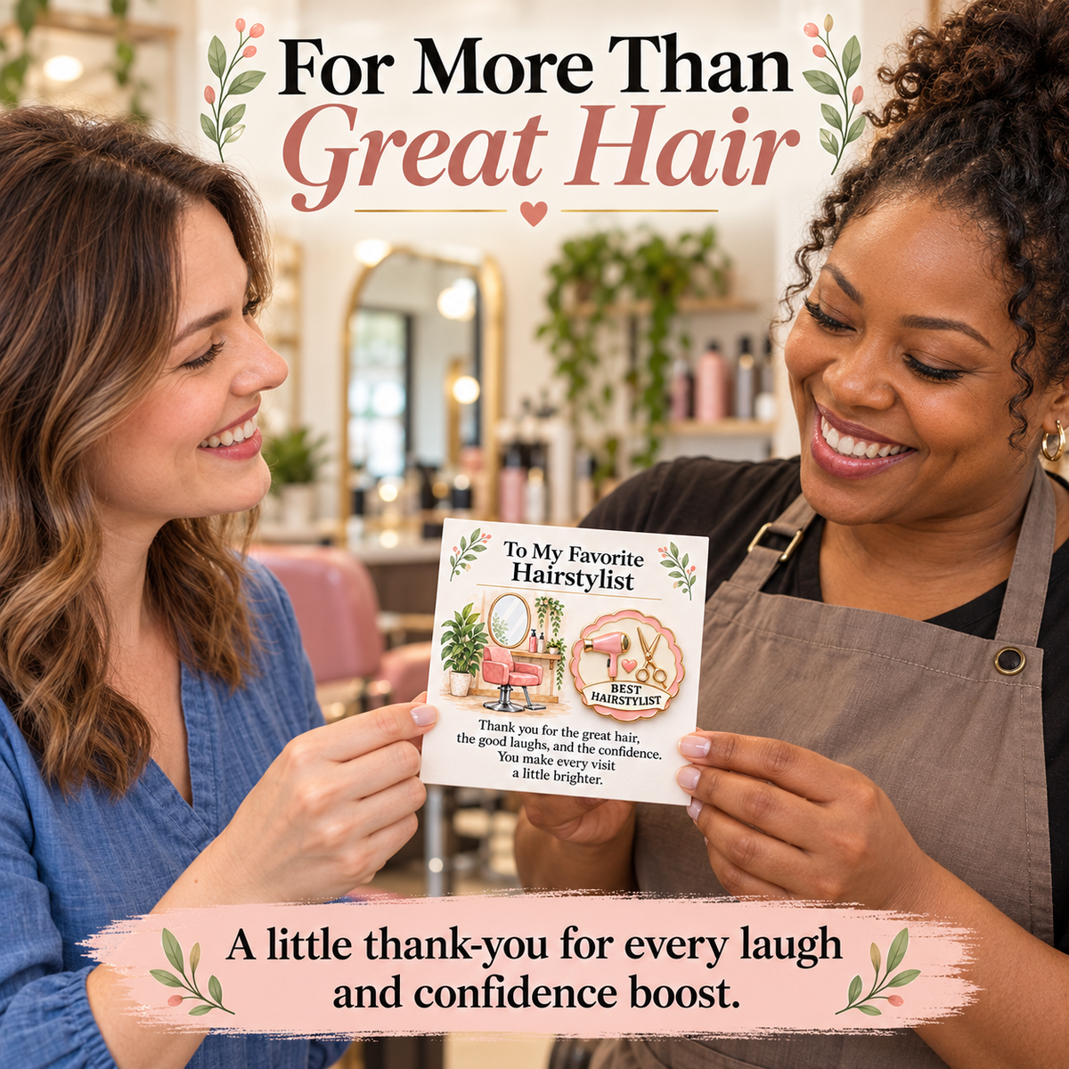 To My Favorite Hairstylist - Premium Enamel Pin & Appreciation Card Set ✂️💖