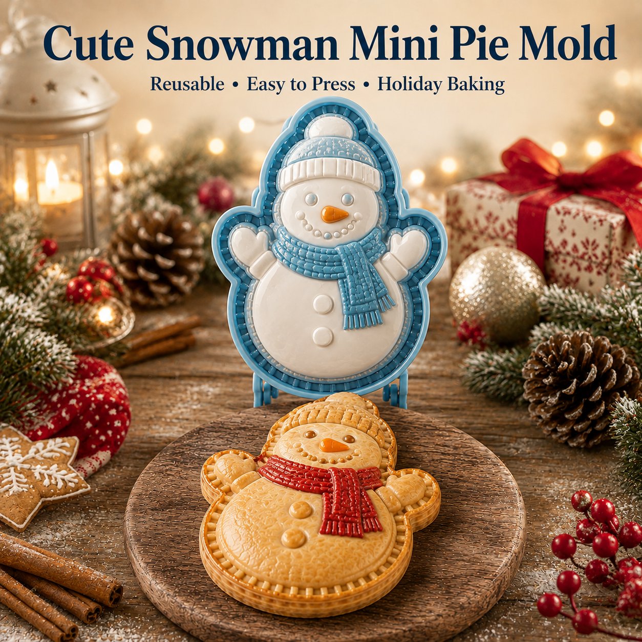 ⏳ Last Day 50% OFF – 🎄 9-Design Christmas Mini Pie Mold Collection | Reusable Embossed Molds for Shaping Detailed Santa, Snowman, Reindeer, Tree & Holiday Pies 🥧✨