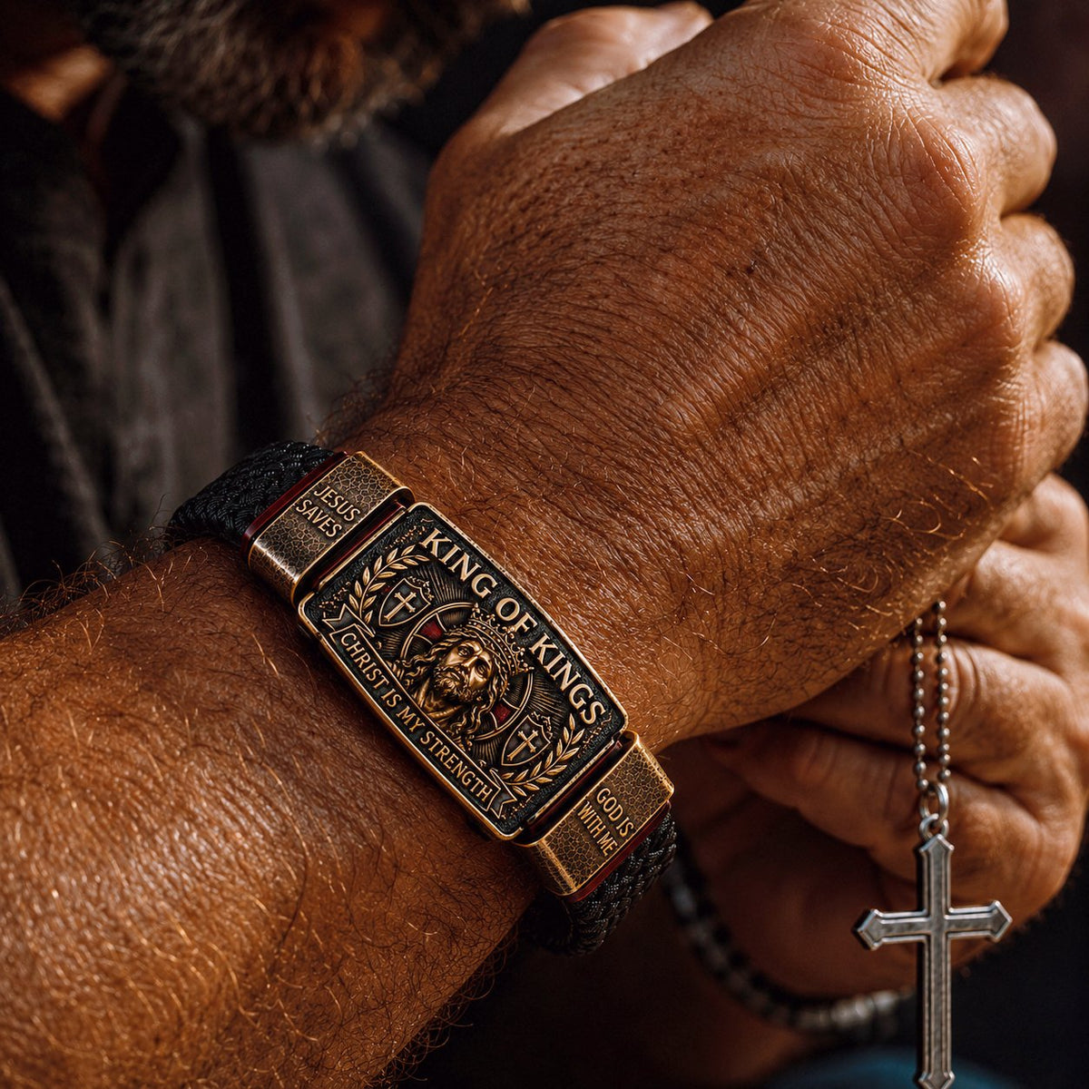 ✝️King of Kings Faith Bracelet – Adjustable Christian Wristband Gift