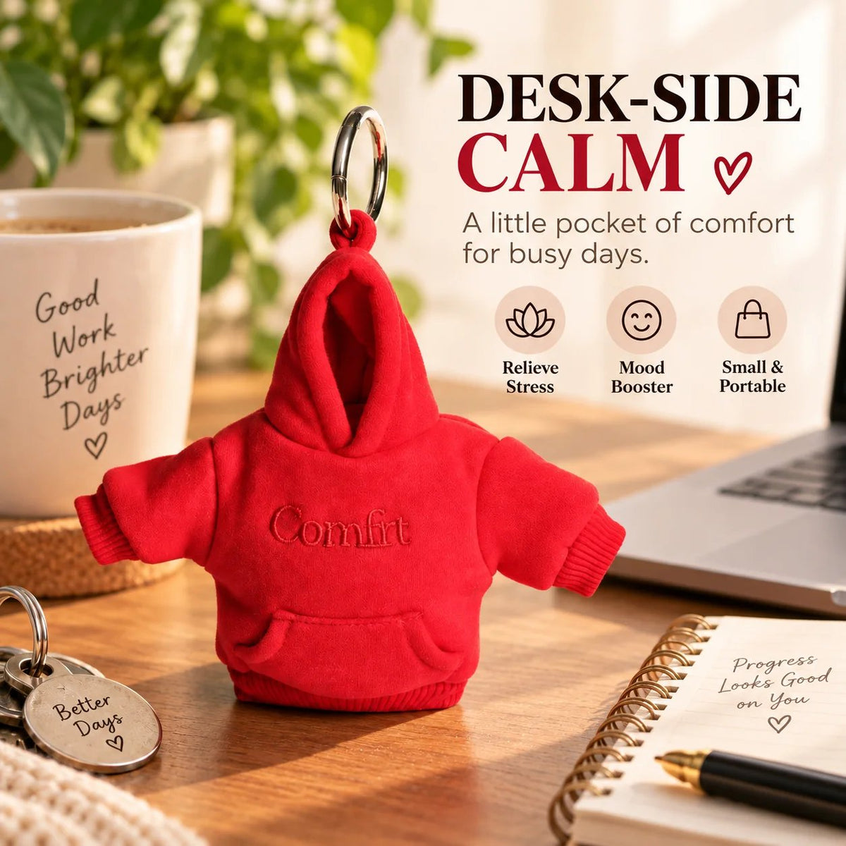Mini Hoodie Stress Ball Keychain – Cute Squeeze Toy