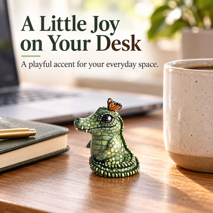 🔥Last Day 50% OFF -🐊 The "Not-So-Scary" Pocket Gator & Butterfly Friend 🦋 (Mini 2" Desk Figurine)