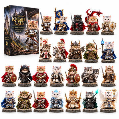 ⚔️ 24 Days of Knight Cats Advent Calendar | Epic Fantasy Feline Figures 🐾
