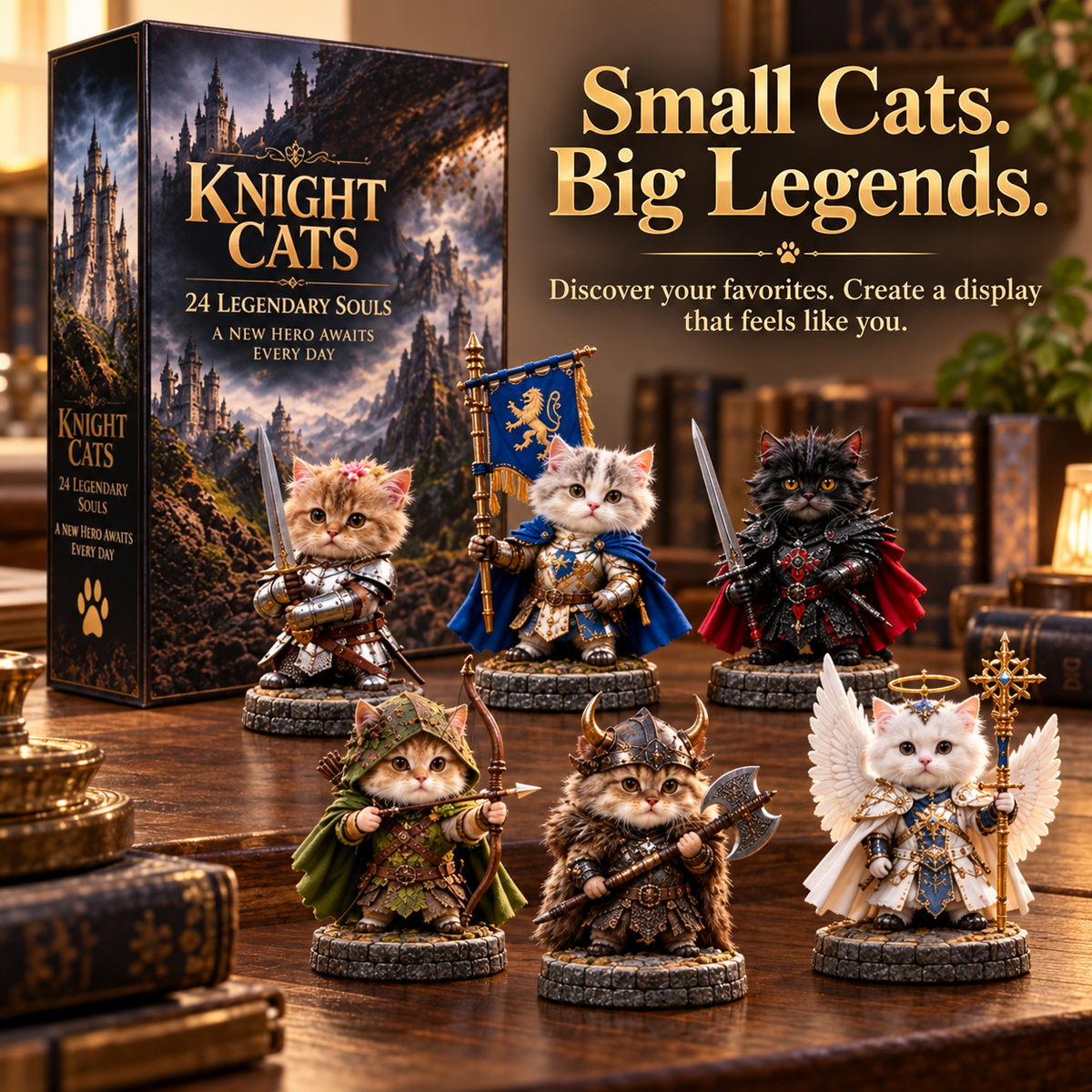 ⚔️ 24 Days of Knight Cats Advent Calendar | Epic Fantasy Feline Figures 🐾