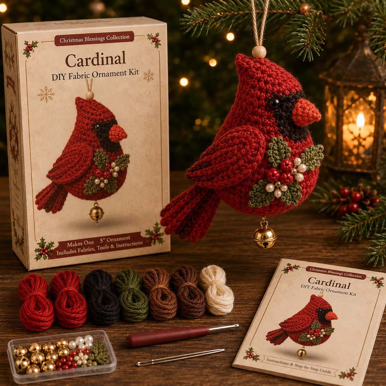 🎄Beginner-Friendly Christmas Character DIY Ornament Kit | Complete Craft Set with Gift Box Soft, Materials, Decorative Details & Step-by-Step Instructions Included ✨