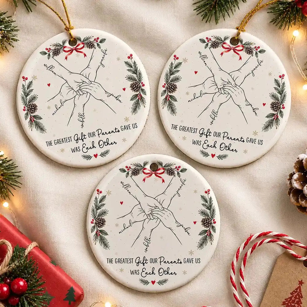 Personalized The Greatest Siblings Ceramic Ornament