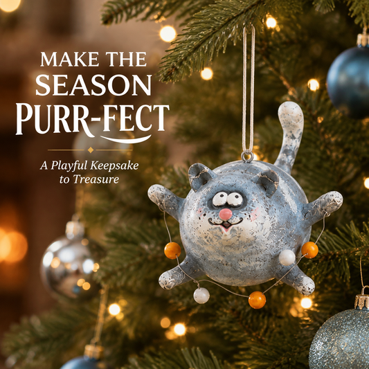 The "Flying Chonk" Derpy Cat Hanging Ornament 🐱✨ | Whimsical Home Decor & Gag Gift