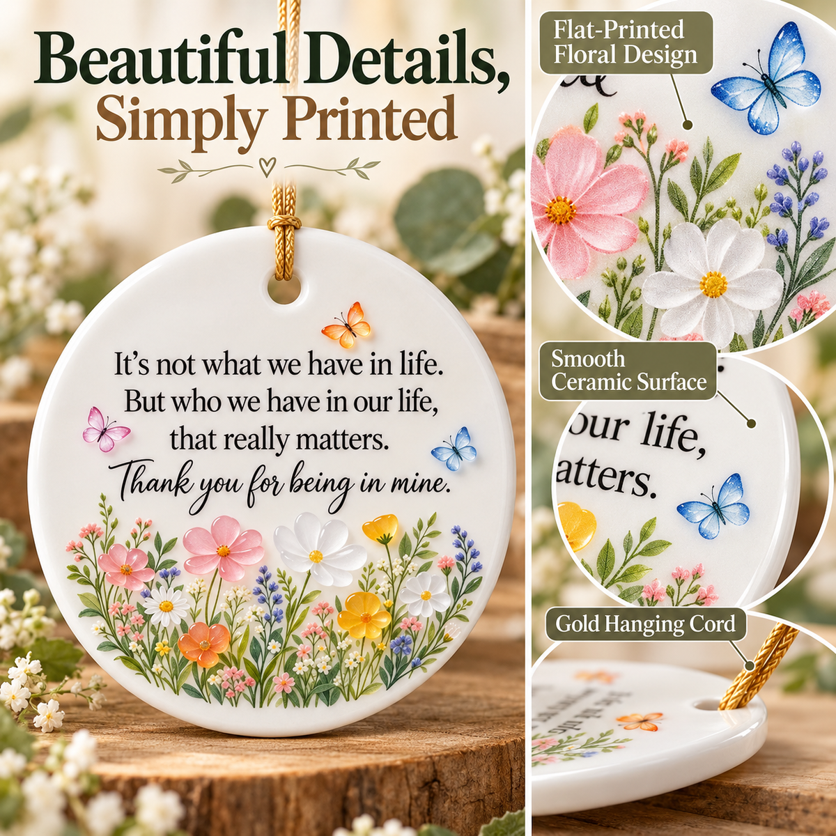 🌸Sea Glass Floral Keepsake Ornament