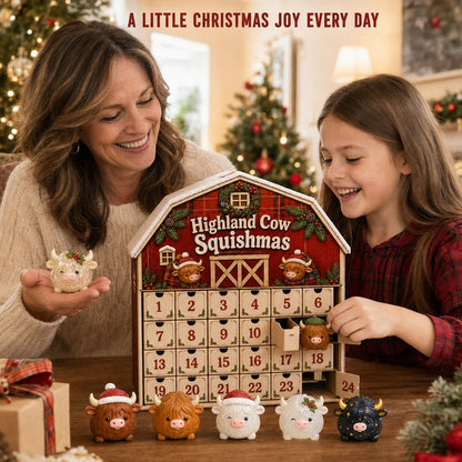 🐮 Highland Cow Squishy Collection | 12-Piece Harvest Herd or 24-Piece Holiday Collector’s Edition with Unique Characters & Secret Cow ✨