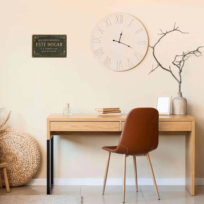 Arte de Pared de Hierro con el Tema Español «Que Dios Bendiga Este Hogar»
