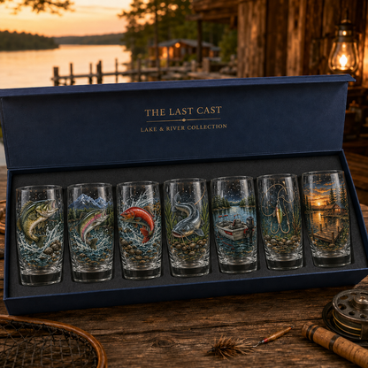 🎅🎅 2026 Christmas Gift 50% Off--✨🎣 The Last Cast Fishing Pint Glass Collection – 7 Unique Angler Designs
