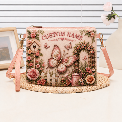 🌸 Personalized Floral Garden Embossed Animal Shoulder Bag – Best Gift For You