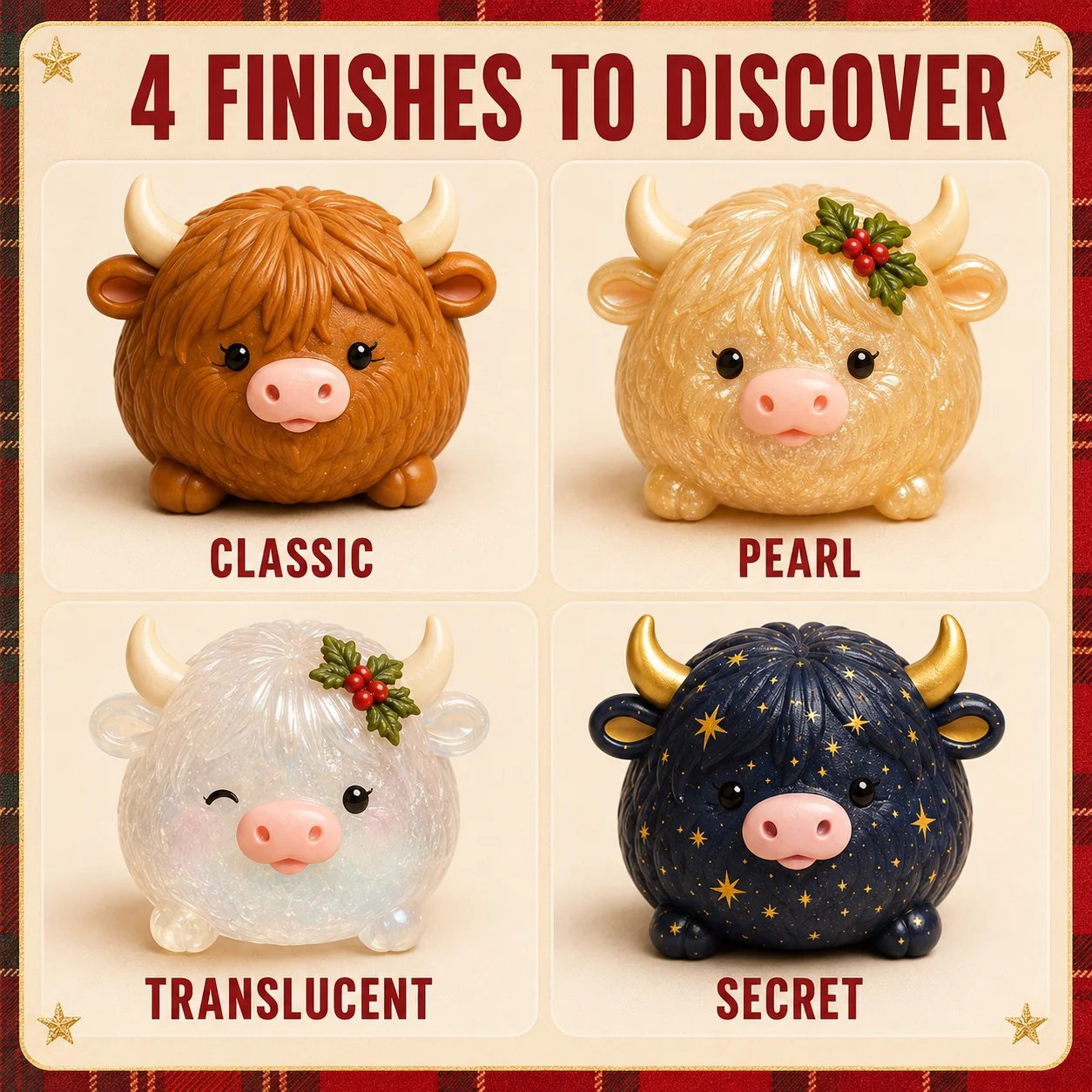 🐮 Highland Cow Squishy Collection | 12-Piece Harvest Herd or 24-Piece Holiday Collector’s Edition with Unique Characters & Secret Cow ✨