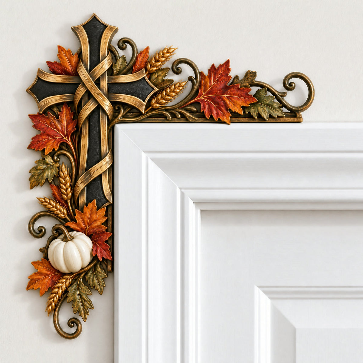 🍁 Autumn Door Corner Topper – Harvest & Faith Home Decor