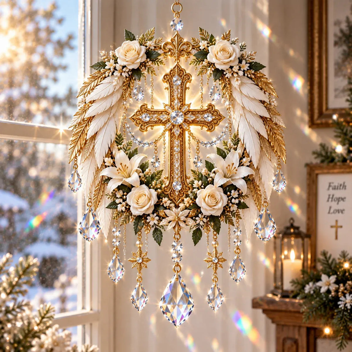 ✝️ Christian Crystal Suncatcher | 5 Faith-Inspired Window Designs with Cascading Rainbow Crystals ✨